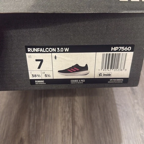 Adidas Women's Runfalacon Black and Pink Athletic Shoe - Picture 6 of 6